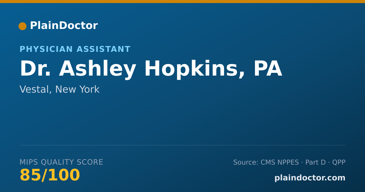 Shareable card for Ashley Hopkins, PA - Physician Assistant, Vestal, NY