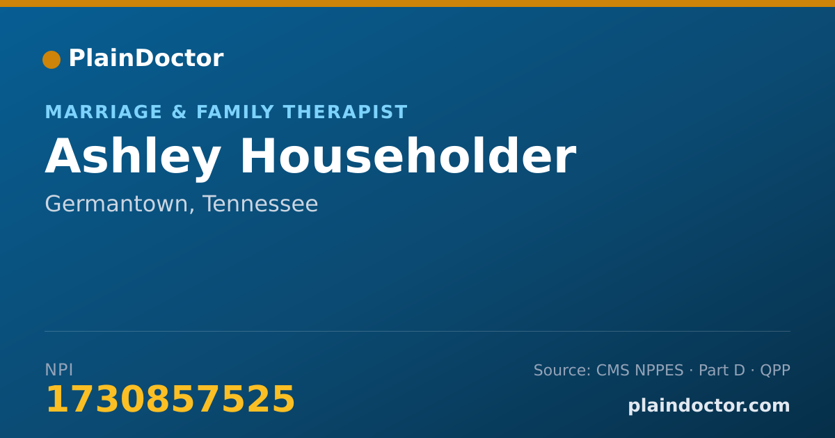 Shareable card for Ashley Householder - Marriage & Family Therapist, Germantown, TN