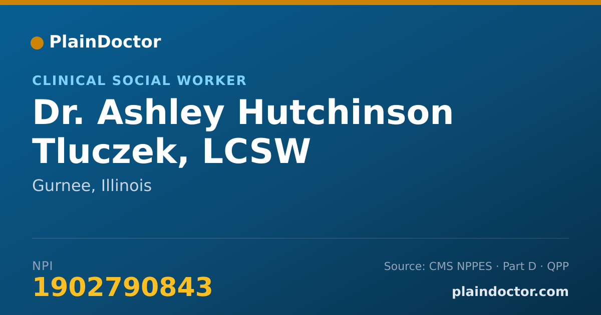 Shareable card for Ashley Hutchinson Tluczek, LCSW - Clinical Social Worker, Gurnee, IL