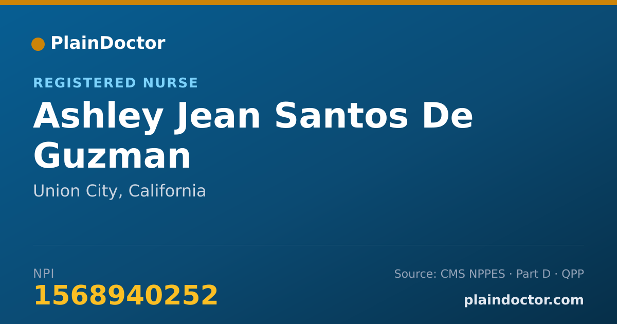 Shareable card for Ashley Jean Santos De Guzman - Registered Nurse, Union City, CA