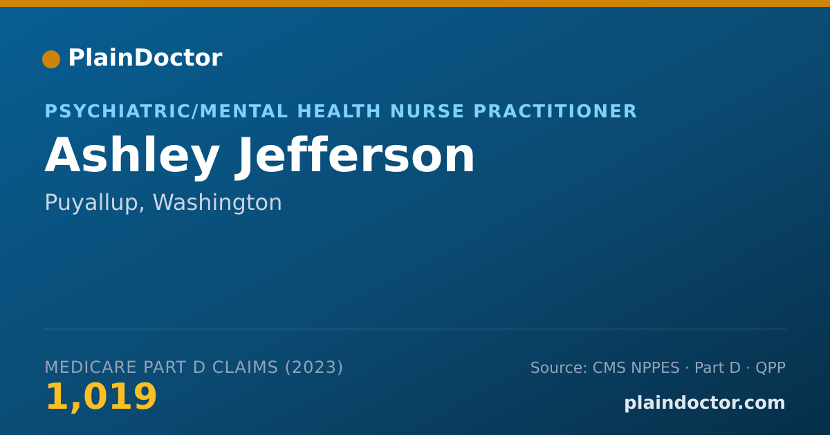 Shareable card for Ashley Jefferson - Psychiatric/Mental Health Nurse Practitioner, Puyallup, WA