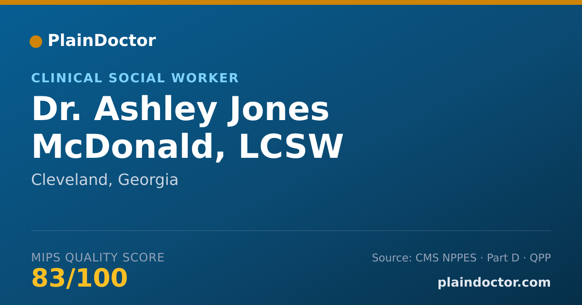 Shareable card for Ashley Jones McDonald, LCSW - Clinical Social Worker, Cleveland, GA