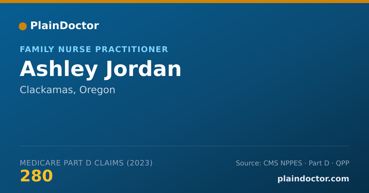Shareable card for Ashley Jordan - Family Nurse Practitioner, Clackamas, OR