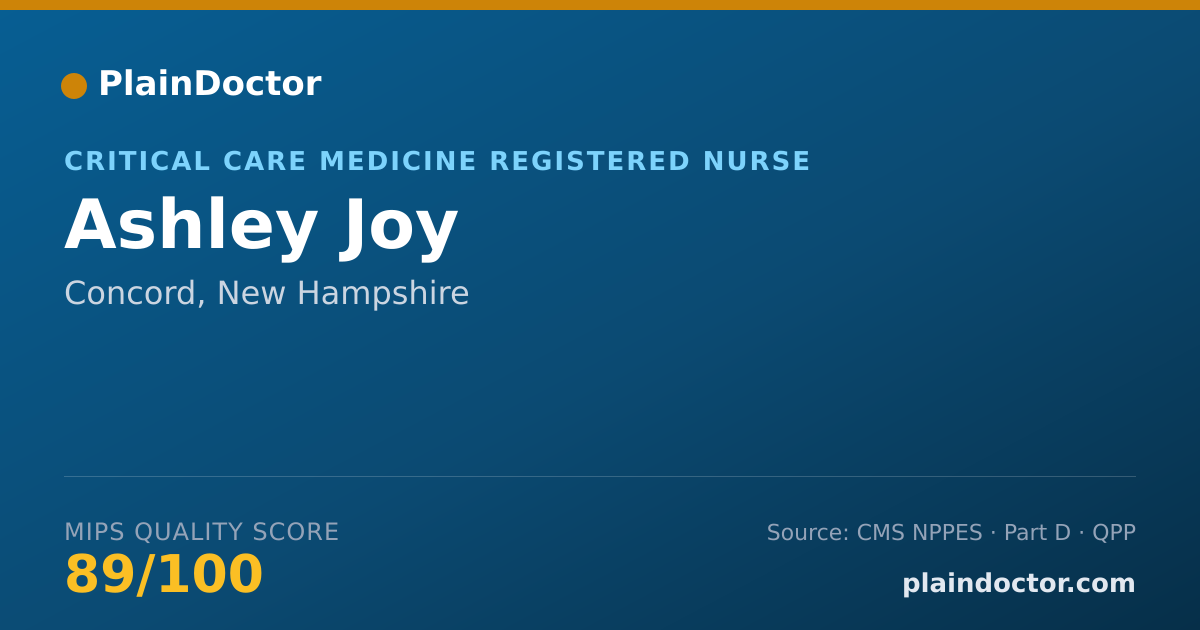 Shareable card for Ashley Joy - Critical Care Medicine Registered Nurse, Concord, NH