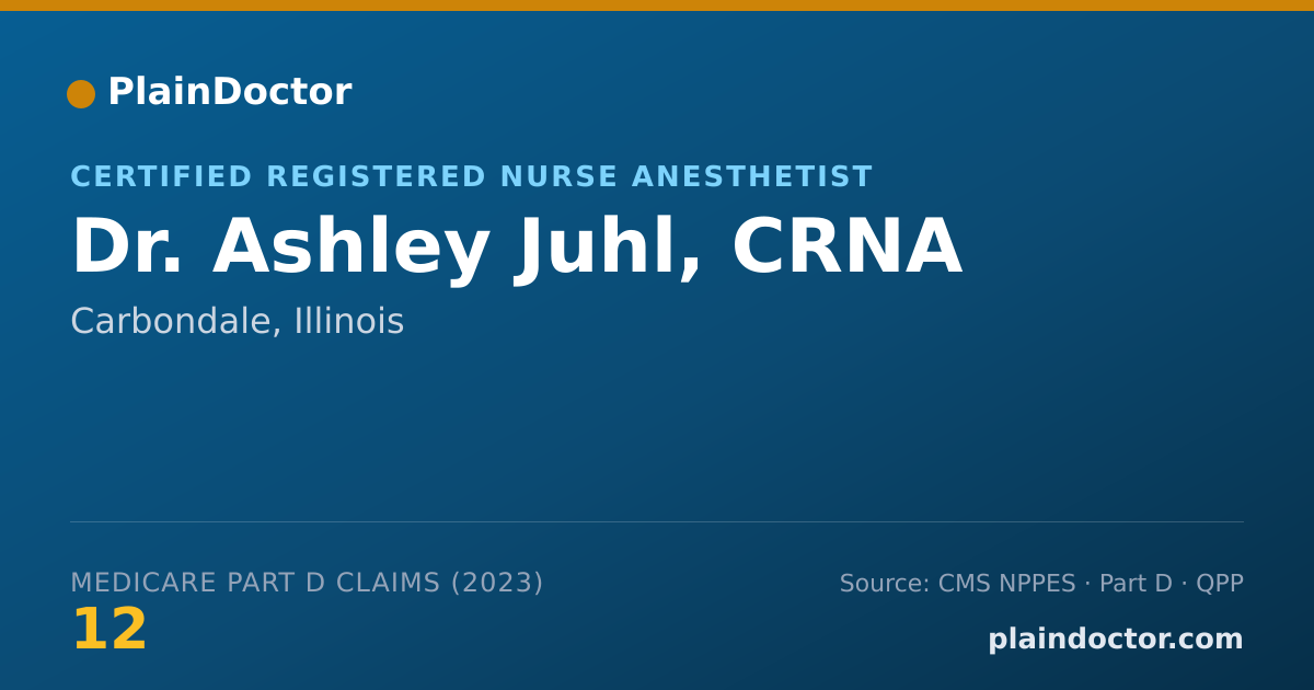Shareable card for Ashley Juhl, CRNA - Certified Registered Nurse Anesthetist, Carbondale, IL