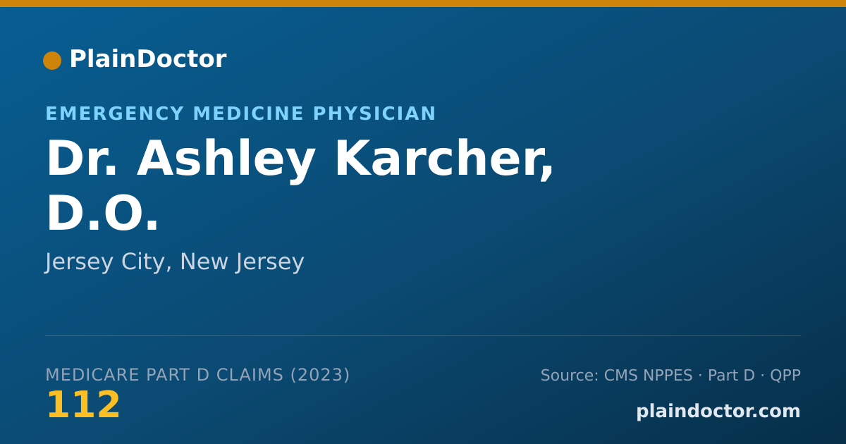 Shareable card for Ashley Karcher, D.O. - Emergency Medicine Physician, Jersey City, NJ