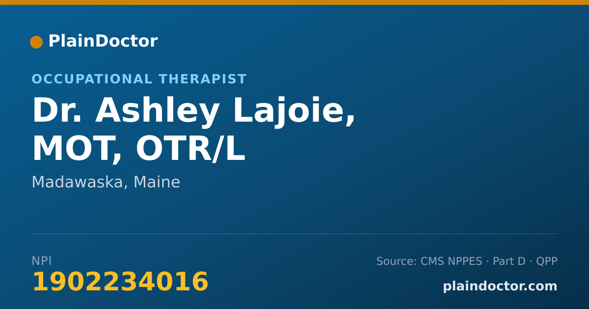Shareable card for Ashley Lajoie, MOT, OTR/L - Occupational Therapist, Madawaska, ME