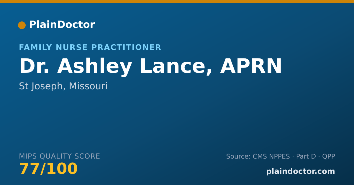 Shareable card for Ashley Lance, APRN - Family Nurse Practitioner, St Joseph, MO
