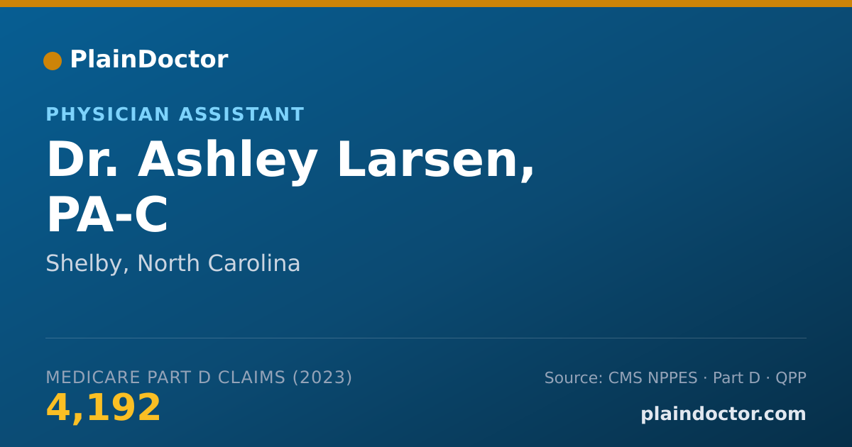 Shareable card for Ashley Larsen, PA-C - Physician Assistant, Shelby, NC