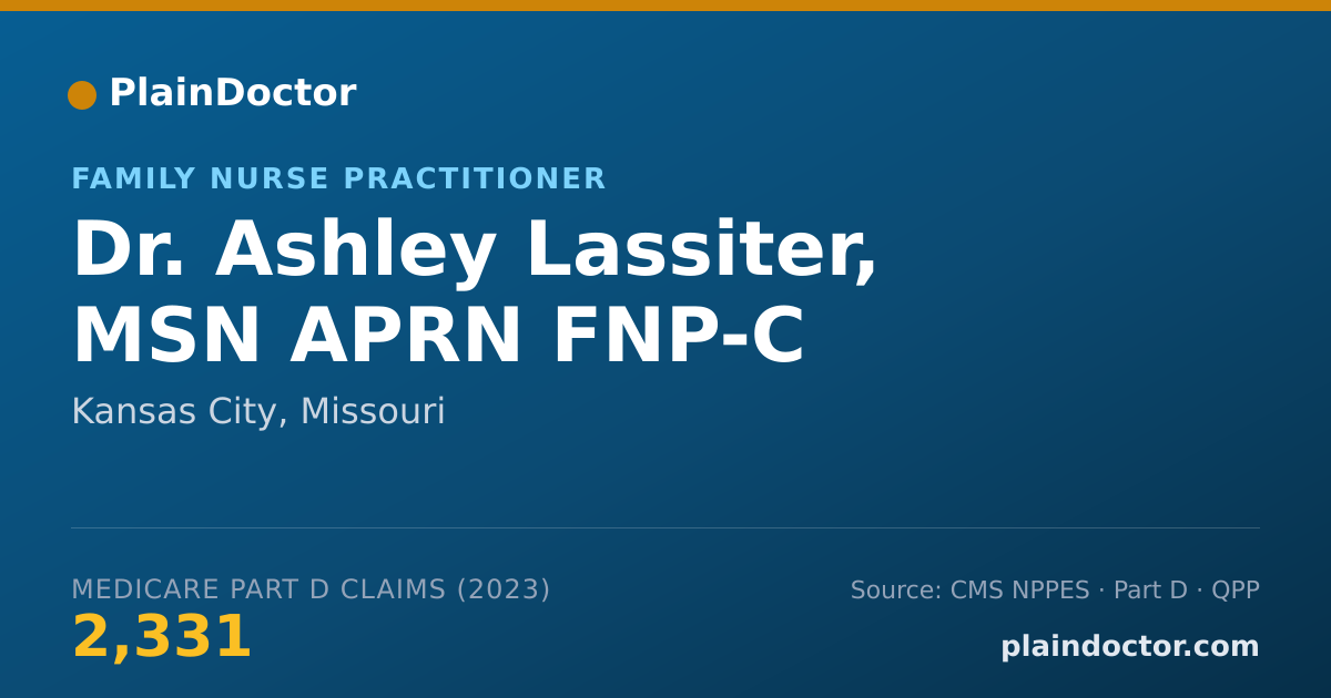 Shareable card for Ashley Lassiter, MSN APRN FNP-C - Family Nurse Practitioner, Kansas City, MO