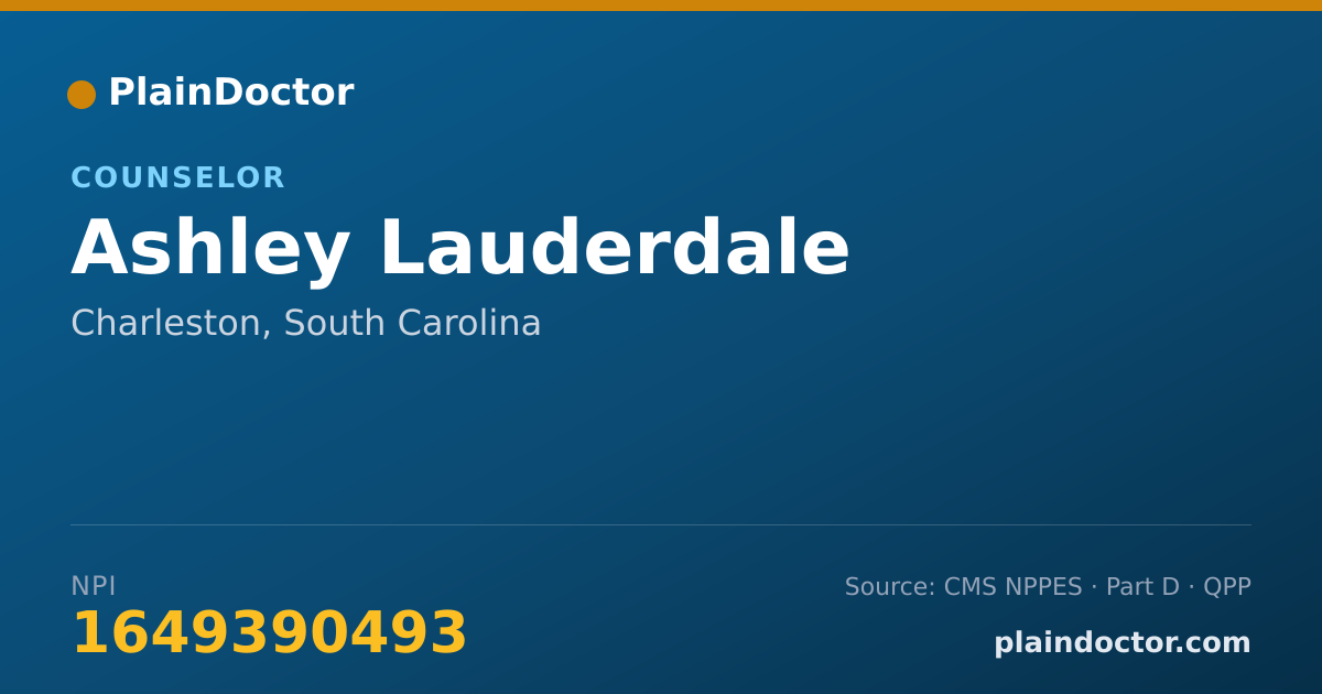 Shareable card for Ashley Lauderdale - Counselor, Charleston, SC