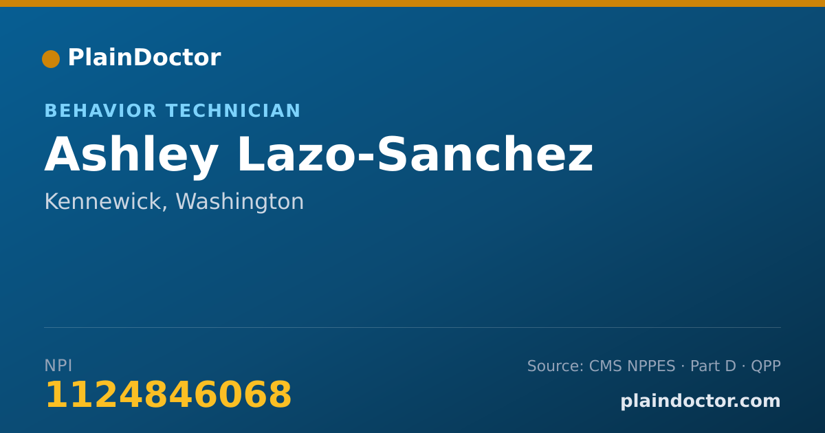 Shareable card for Ashley Lazo-Sanchez - Behavior Technician, Kennewick, WA