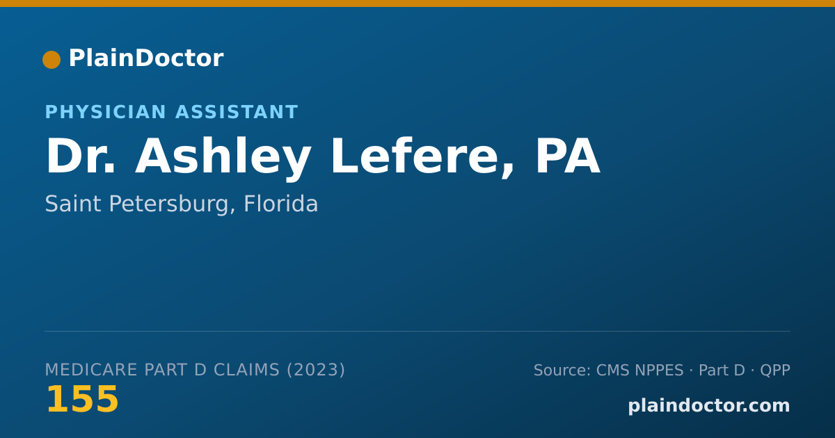 Shareable card for Ashley Lefere, PA - Physician Assistant, Saint Petersburg, FL