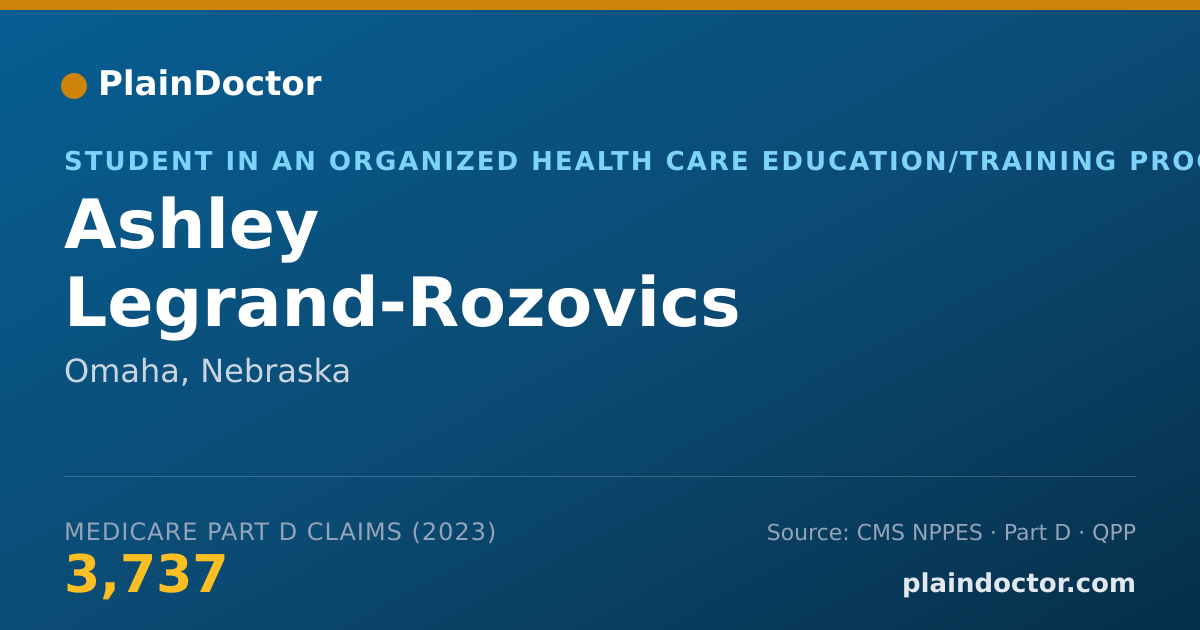 Shareable card for Ashley Legrand-Rozovics - Student in an Organized Health Care Education/Training Program, Omaha, NE