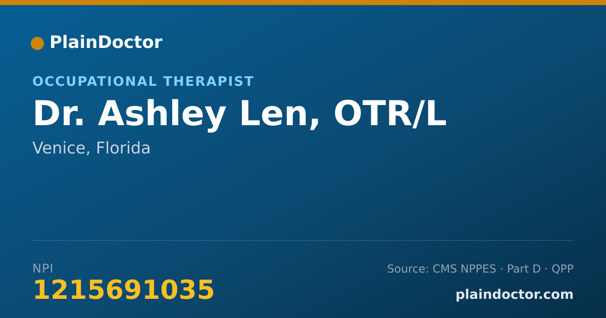 Shareable card for Ashley Len, OTR/L - Occupational Therapist, Venice, FL