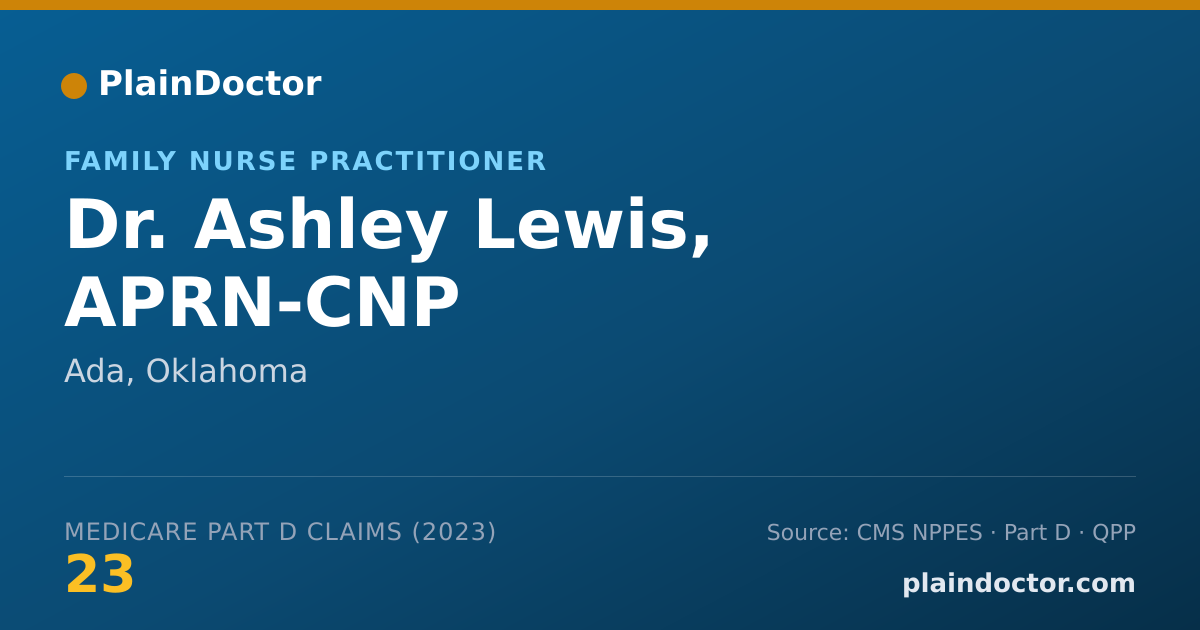 Shareable card for Ashley Lewis, APRN-CNP - Family Nurse Practitioner, Ada, OK