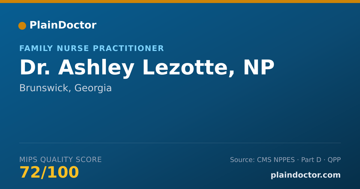 Shareable card for Ashley Lezotte, NP - Family Nurse Practitioner, Brunswick, GA