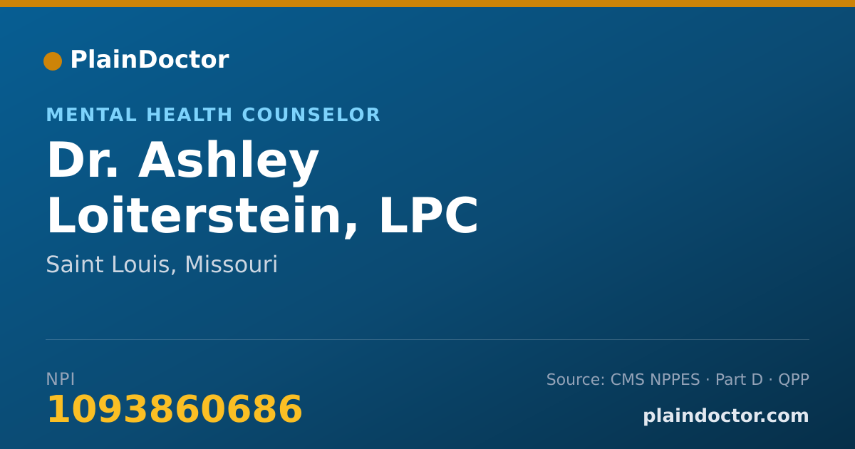 Shareable card for Ashley Loiterstein, LPC - Mental Health Counselor, Saint Louis, MO