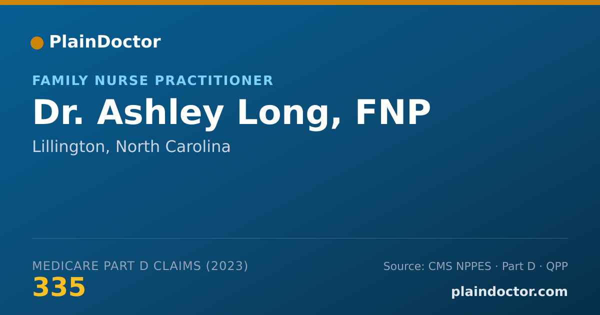 Shareable card for Ashley Long, FNP - Family Nurse Practitioner, Lillington, NC