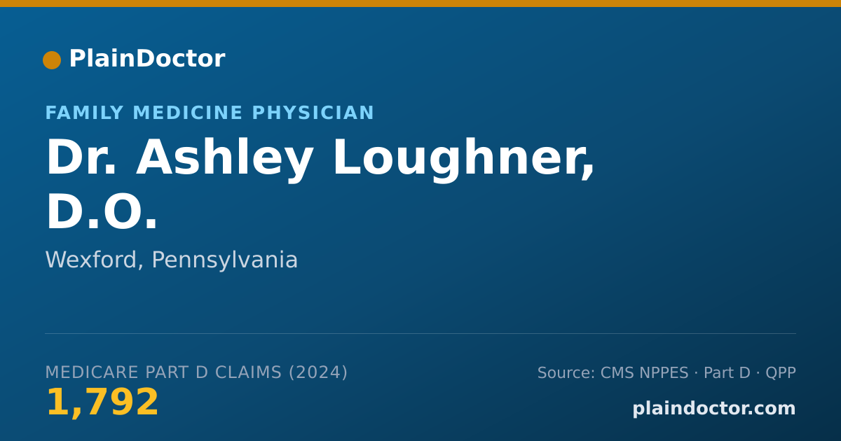 Shareable card for Ashley Loughner, D.O. - Family Medicine Physician, Wexford, PA