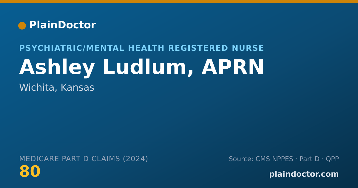 Shareable card for Ashley Ludlum, APRN - Psychiatric/Mental Health Registered Nurse, Wichita, KS