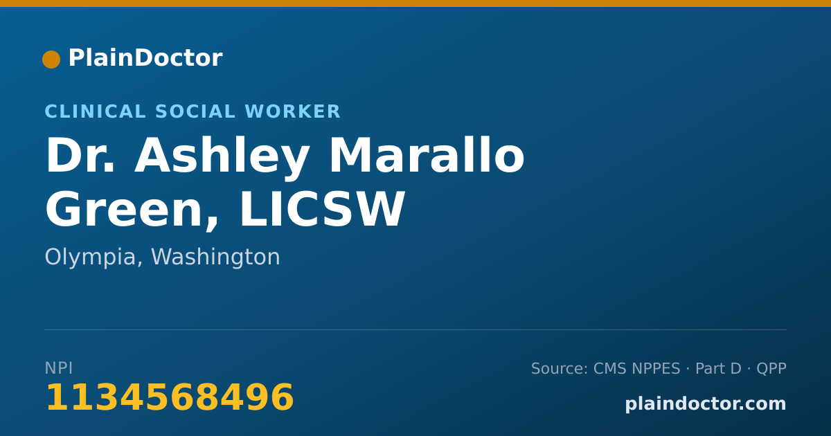 Shareable card for Ashley Marallo Green, LICSW - Clinical Social Worker, Olympia, WA