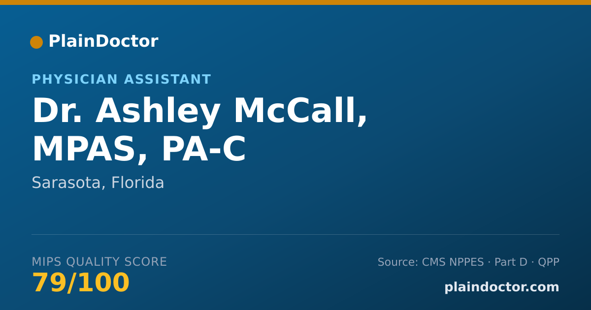 Shareable card for Ashley McCall, MPAS, PA-C - Physician Assistant, Sarasota, FL