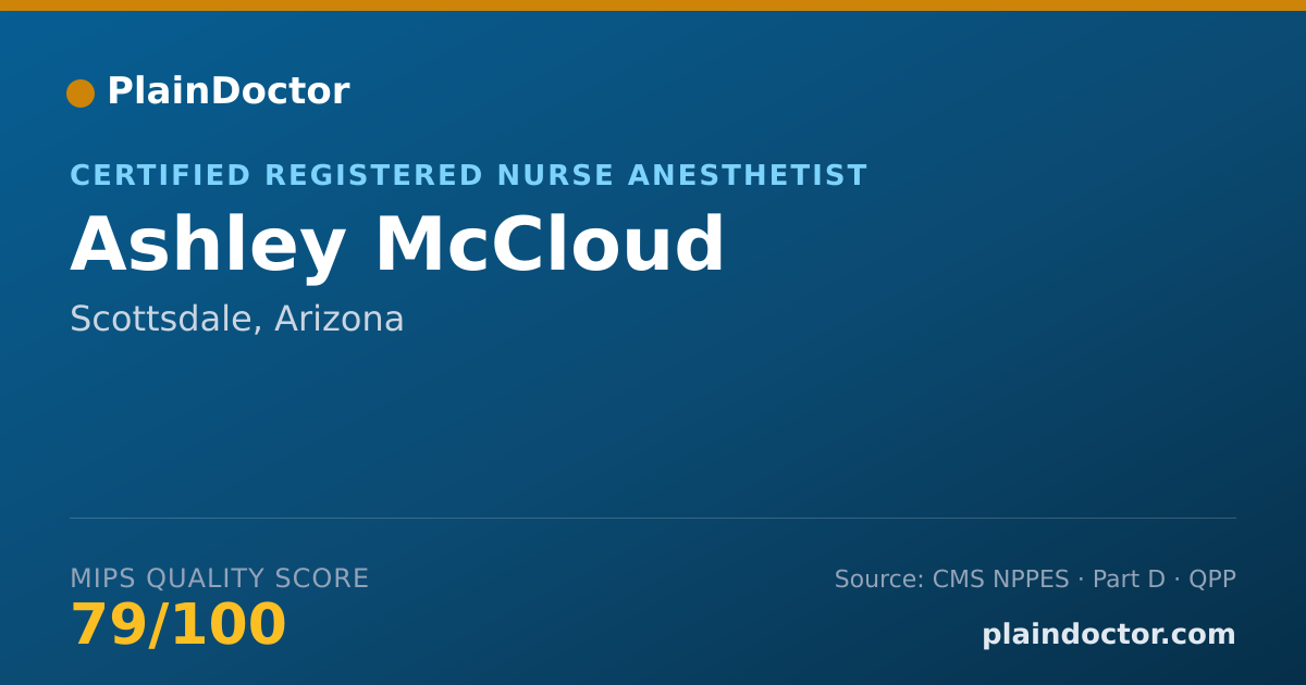 Shareable card for Ashley McCloud - Certified Registered Nurse Anesthetist, Scottsdale, AZ