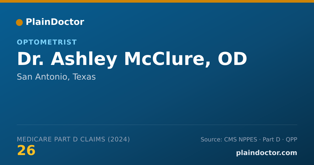 Shareable card for Ashley McClure, OD - Optometrist, San Antonio, TX