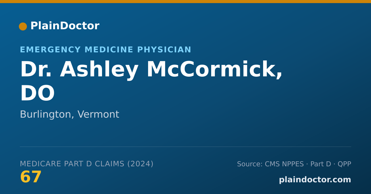 Shareable card for Ashley McCormick, DO - Emergency Medicine Physician, Burlington, VT