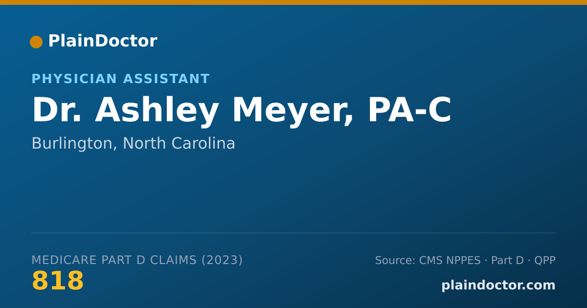 Shareable card for Ashley Meyer, PA-C - Physician Assistant, Burlington, NC