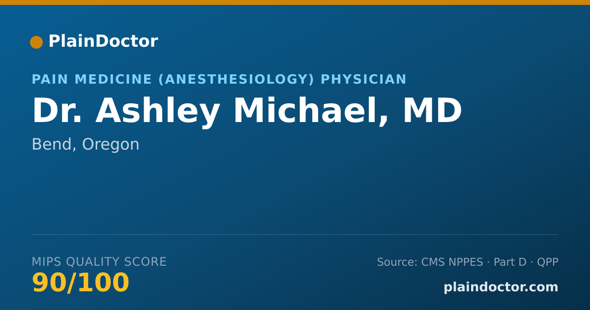 Shareable card for Ashley Michael, MD - Pain Medicine (Anesthesiology) Physician, Bend, OR