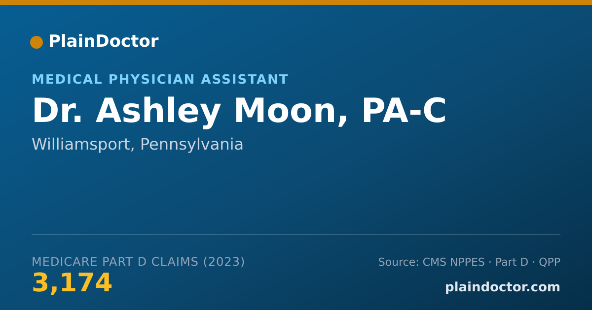 Shareable card for Ashley Moon, PA-C - Medical Physician Assistant, Williamsport, PA
