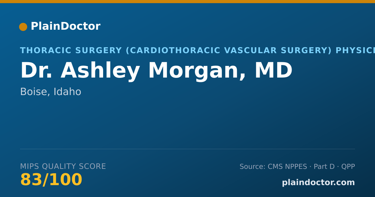Shareable card for Ashley Morgan, MD - Thoracic Surgery (Cardiothoracic Vascular Surgery) Physician, Boise, ID