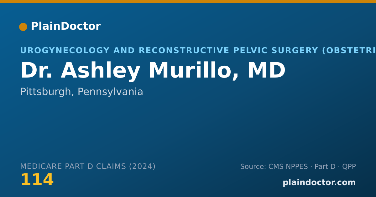 Shareable card for Ashley Murillo, MD - Urogynecology and Reconstructive Pelvic Surgery (Obstetrics & Gynecology) Physician, Pittsburgh, PA
