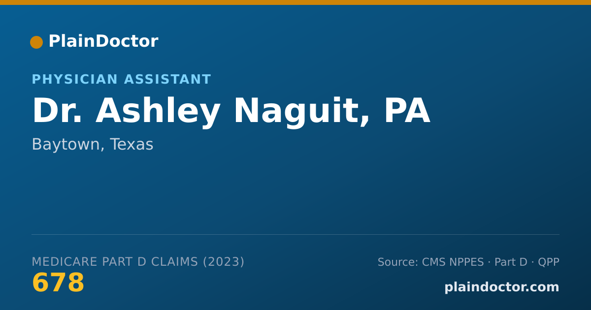 Shareable card for Ashley Naguit, PA - Physician Assistant, Baytown, TX