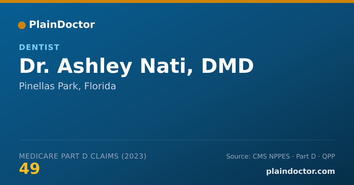 Shareable card for Ashley Nati, DMD - Dentist, Pinellas Park, FL