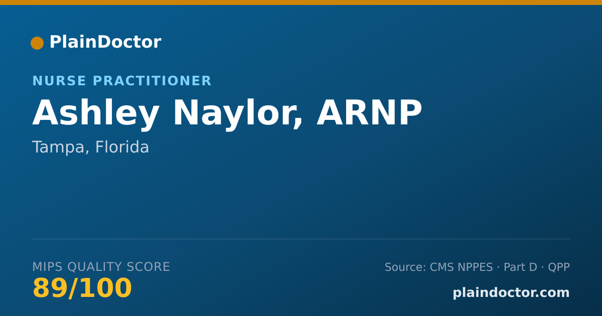 Shareable card for Ashley Naylor, ARNP - Nurse Practitioner, Tampa, FL