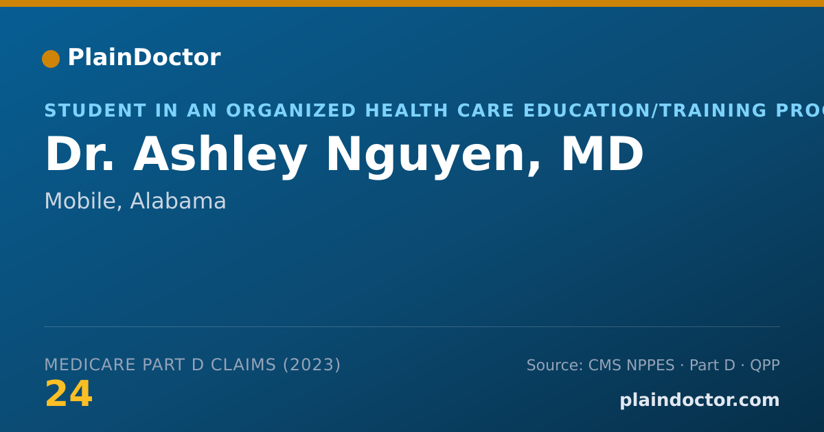 Shareable card for Ashley Nguyen, MD - Student in an Organized Health Care Education/Training Program, Mobile, AL
