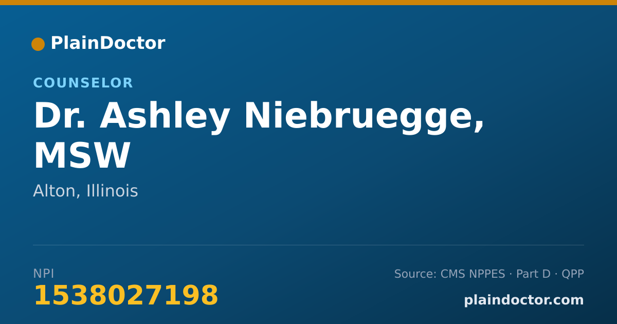 Shareable card for Ashley Niebruegge, MSW - Counselor, Alton, IL