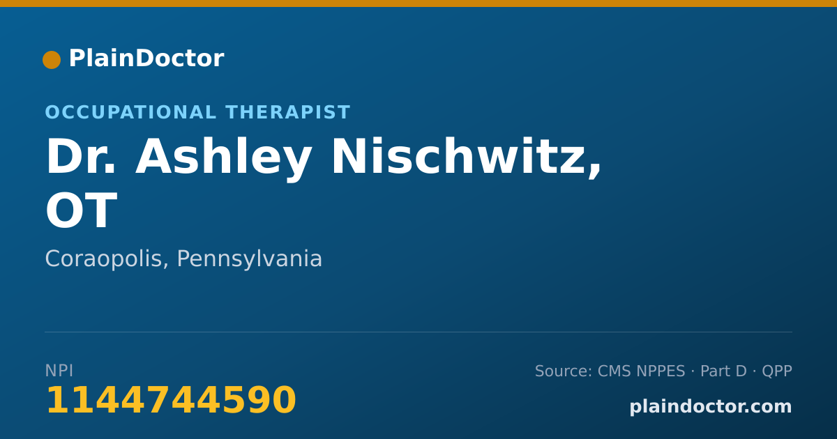 Shareable card for Ashley Nischwitz, OT - Occupational Therapist, Coraopolis, PA