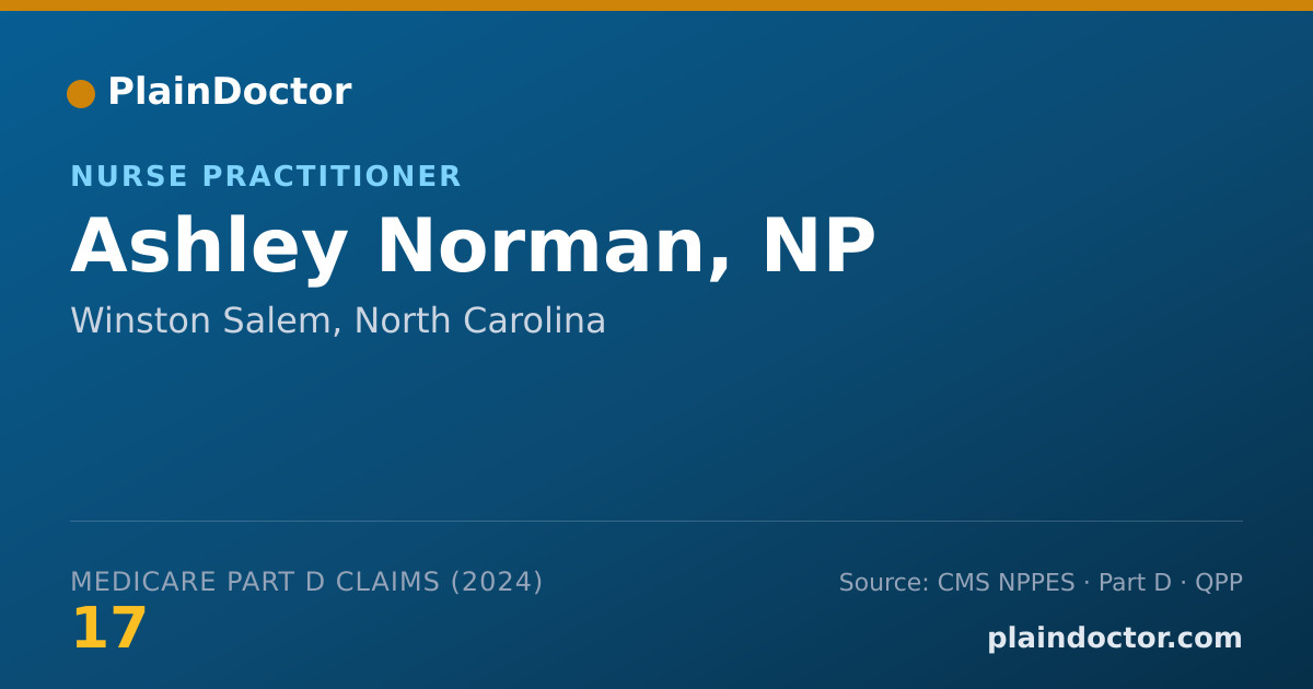 Shareable card for Ashley Norman, NP - Adult Health Nurse Practitioner, Winston Salem, NC