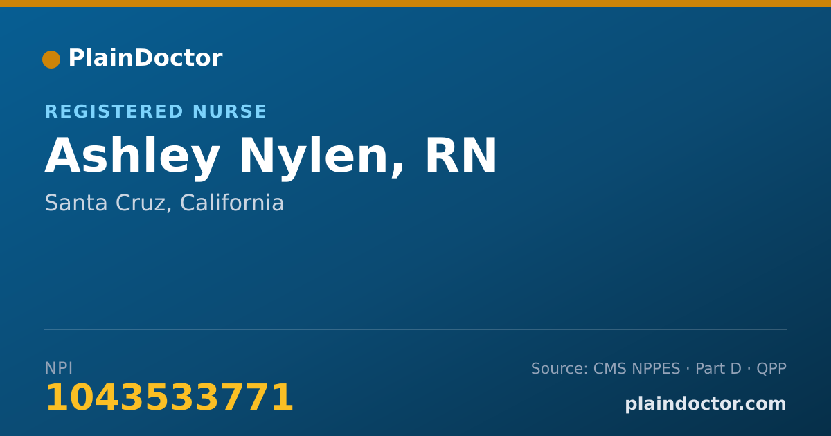 Shareable card for Ashley Nylen, RN - Registered Nurse, Santa Cruz, CA