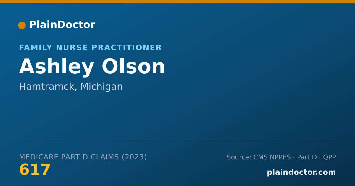 Shareable card for Ashley Olson - Family Nurse Practitioner, Hamtramck, MI