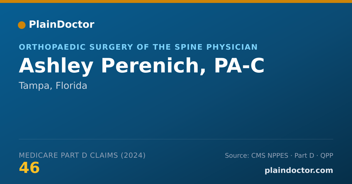 Shareable card for Ashley Perenich, PA-C - Orthopaedic Surgery of the Spine Physician, Tampa, FL