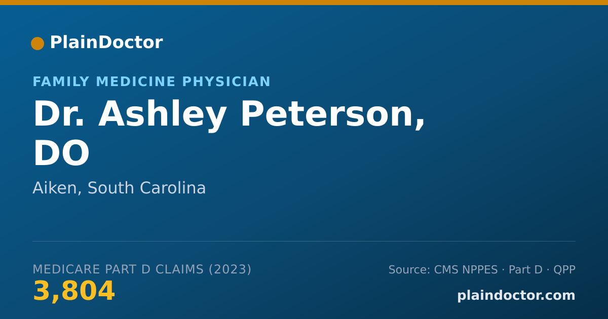 Shareable card for Ashley Peterson, DO - Family Medicine Physician, Aiken, SC