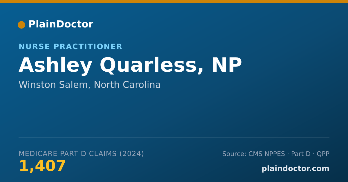 Shareable card for Ashley Quarless, NP - Nurse Practitioner, Winston Salem, NC