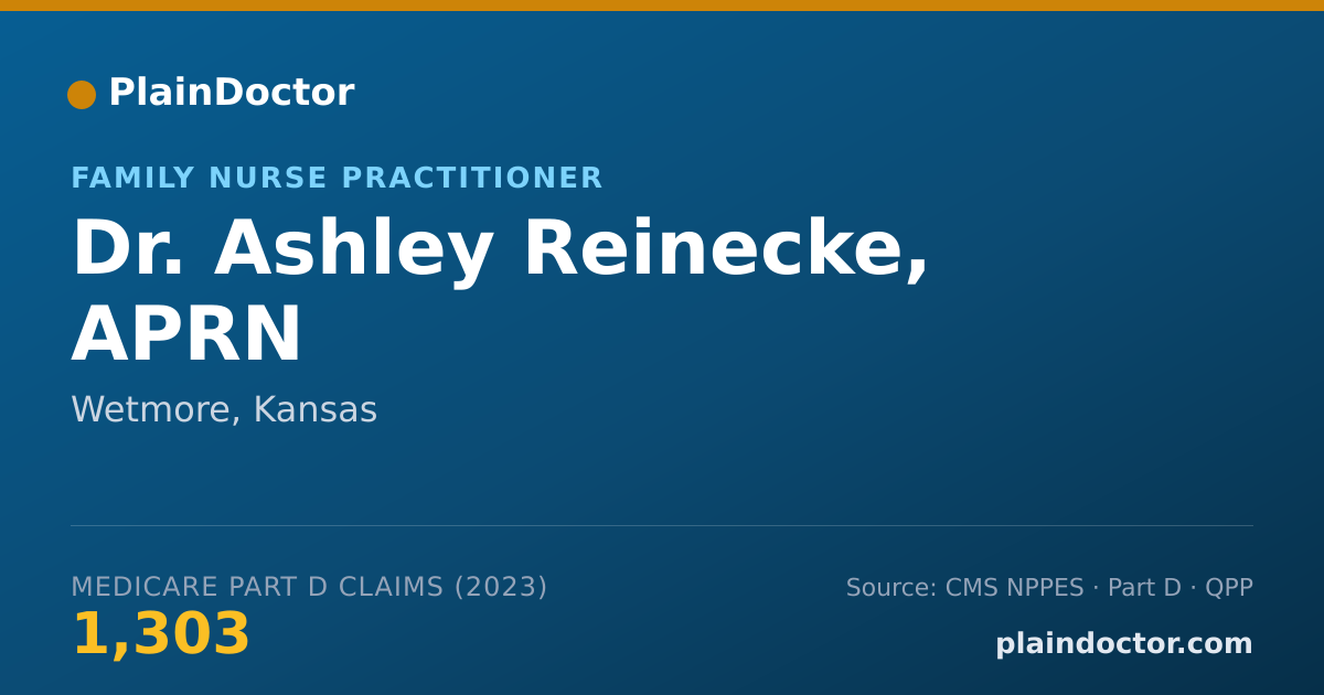 Shareable card for Ashley Reinecke, APRN - Family Nurse Practitioner, Wetmore, KS