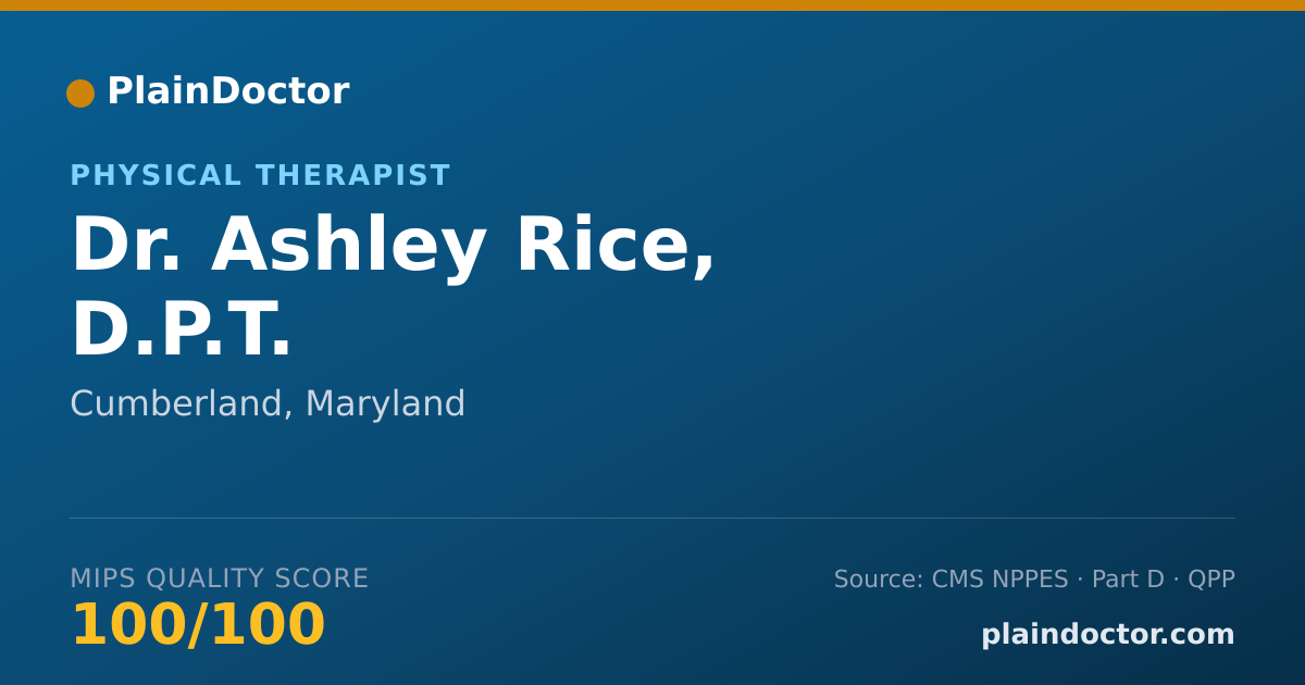 Shareable card for Ashley Rice, D.P.T. - Physical Therapist, Cumberland, MD