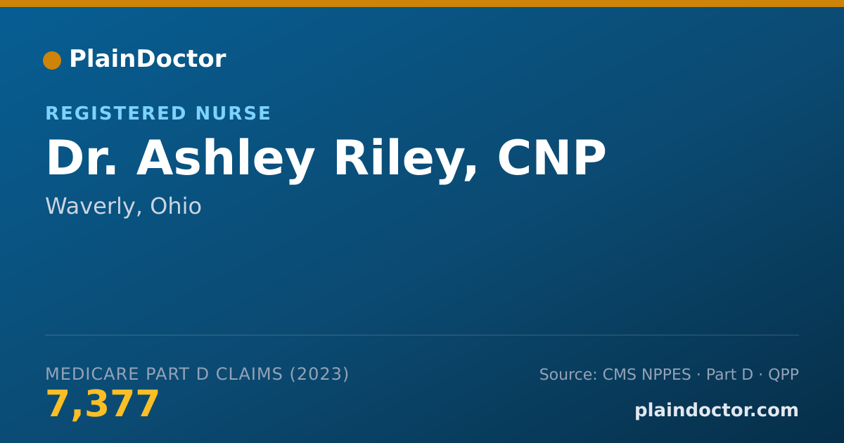 Shareable card for Ashley Riley, CNP - Registered Nurse, Waverly, OH